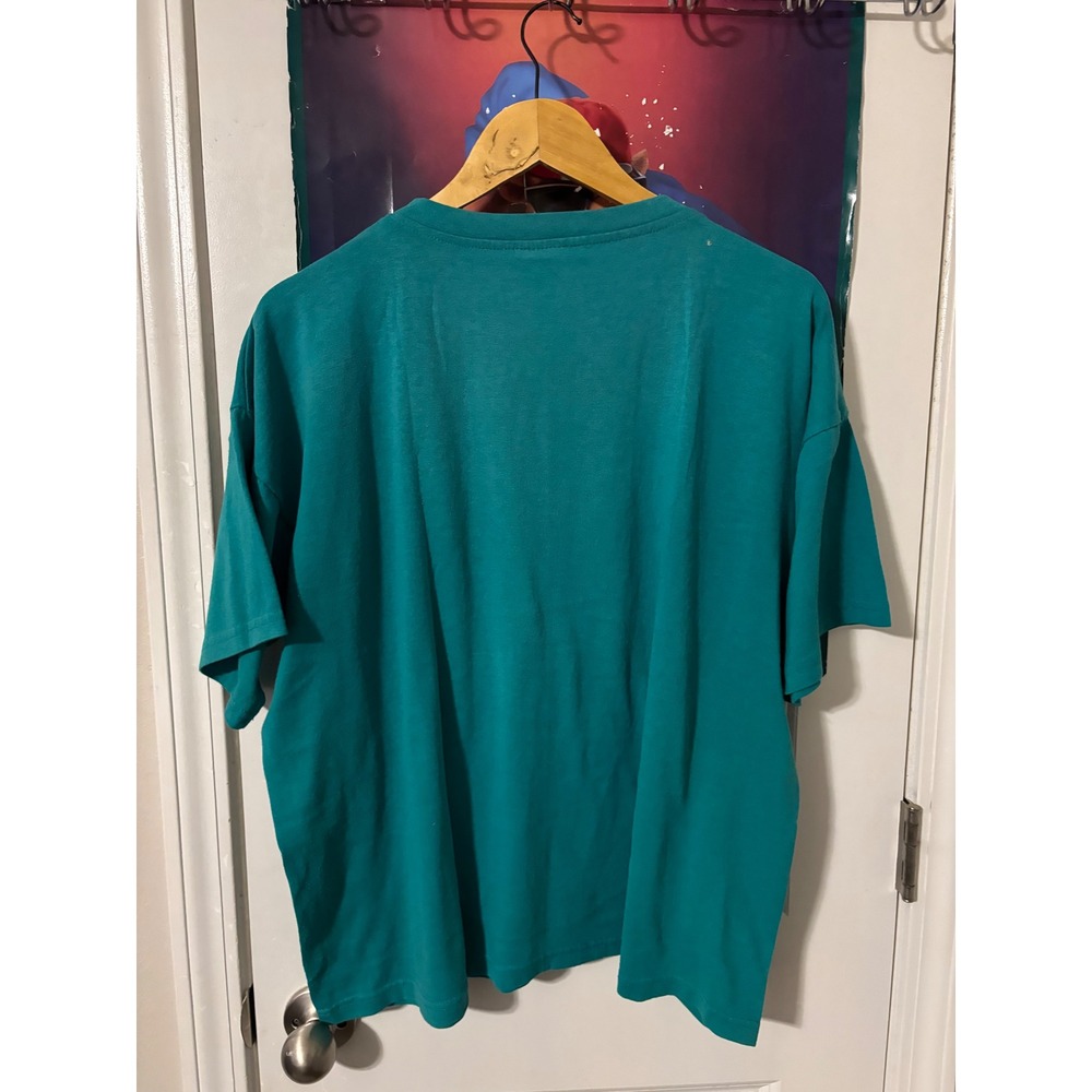 Teal Solid Basic T Shirt Mens Oversized Comfort F… - image 2